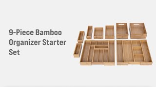 Seville Classics®  9Piece Bamboo Organizer Starter Set [upl. by Aneek]