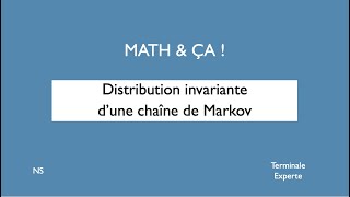 Distribution invariante dune chaine de Markov [upl. by Colin]