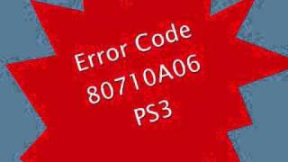 Error Code 80710A06 PS3 How To Fix It [upl. by Clemens832]