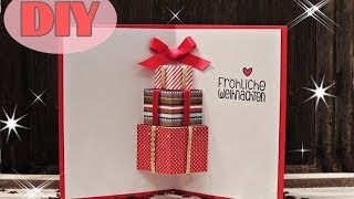 Weihnachtskarten selber basteln 7  Weihnachtsgeschenke  Christmas Card DIY [upl. by Sartin]