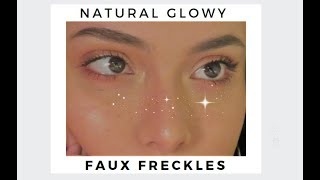 Glowy natural faux freckles makeup tutorial [upl. by Hsivat]