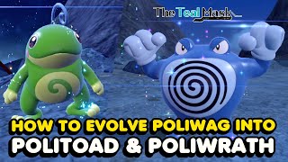 How To Get amp Evolve Poliwag Into Politoad And Poliwrath In Pokemon Scarlet amp Violet Teal Mask DLC [upl. by Ahsinyd434]