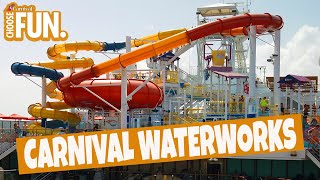 AWESOME WATERPARK ON A SHIP  Carnival Waterworks on the Carnival Magic  Waterslides shorts [upl. by Enigroeg]