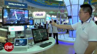 CNET News  Creative Senz3D cameras Portal 2 demo Computex 2013 [upl. by Cynarra487]