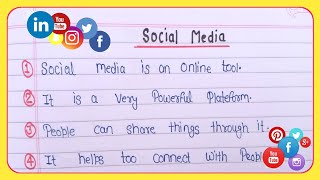 10 lines On social media  Social media essay in English 10 lines social media [upl. by Dawna233]