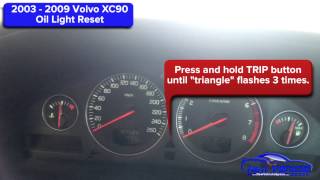 2003  2009 Volvo XC90 Oil Light Reset  Service Light Reset [upl. by Itnava]