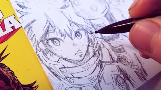 Drawing My Izuku Midoriya New Hero Design  Redesign  Anime Manga Sketch [upl. by Ainocal]