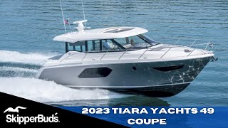 Walkthrough of the NEW 2023 Tiara Yachts 49 Coupe Yacht Tour SkipperBuds [upl. by Ylrebmi]