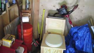 Off Grid Cabin  Composting sawdust toilet [upl. by Haldes]