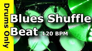 Blues Shuffle Drum Beat 120 BPM  JimDooleynet [upl. by Driskill]