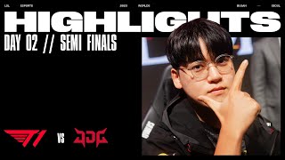 T1 vs JDG  FULL DAY HIGHLIGHTS  Semifinals Day 2  Worlds 2023 [upl. by Mignon]