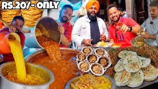 Amritsari Street Food AT Rs20 Only With Amritsar Walking Tour  Bhature Chole Kulcha Chole [upl. by Neirual372]