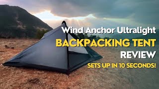 Wind Anchor Ultralight Backpacking Tent Review  Sets Up in 10 Seconds smartgadgets [upl. by Sansen]