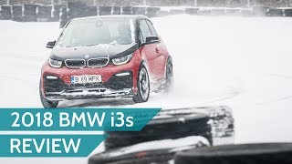 2018 BMW i3s review in a snow blizzard [upl. by Adnimra986]