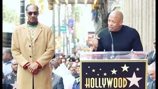 Dr Dre Gets Emotional During Speech At Snoop Dogg Hollywood Walk Of Fame Star [upl. by Treulich442]