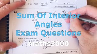 Angles In Polygons GCSE Maths Exam Questions Sum of interior angles in pentagons and hexagons [upl. by Iznekcam162]