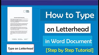 How to Type on a Letterhead in Word [upl. by Aeynod]