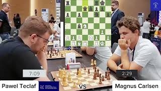 Pawel Teclaf Vs Magnus Carlsen  World Rapid Team Championship [upl. by Ssidnak238]