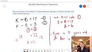 1053 Worded Simultaneous Equations [upl. by Alracal]