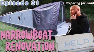 More Painting prep for inside our NARROWBOAT  Narrowboat Renovation Episode 31 [upl. by Medea807]