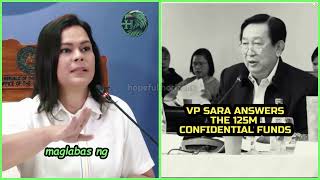 VP Sara Answers The Media About the P125M OVP Confidential Funds övp confidentialfunds [upl. by Sirred507]