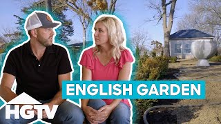 Dave And Jenny Design An English Garden With A Water Fountain  Fixer to Fabulous Welcome Inn [upl. by Epp]