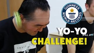 YOYO WORLD RECORD  Most coins knocked off a persons ear using a yoyo [upl. by Gratianna]