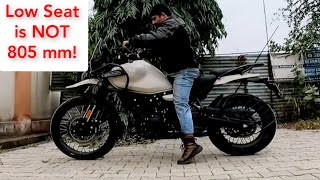 RE Himalayan 450 SEAT HEIGHT REVIEW [upl. by Saitam]