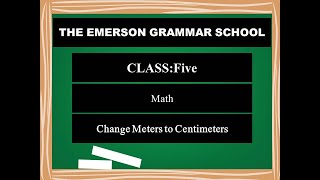 Class Five Math 5 2 Concept of Meters amp Centimeters How to Change Meters to Centimeters [upl. by Annairt]