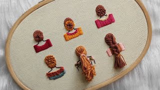 6 Easy Hair Embroidery Tutorial ❤️ Step by step tutorial for Beginners  Embroidery by Gossamer [upl. by Juli]