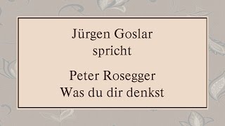 Peter Rosegger „Was du dir denkst“ [upl. by Haridan]