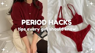 period hacks every girl should know 🍒 menstruation dos and donts [upl. by Dnomyad]