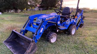 3 year review New Holland Workmaster 25S with 905 GBL Backhoe [upl. by Dlareg998]