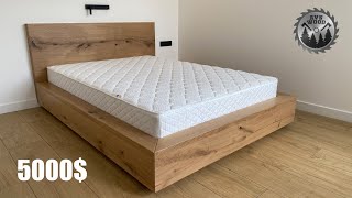 Making a modern wooden bed WOODWORKING DIY [upl. by Isnan]