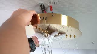 Akeelighting MD5076 installation Instruction 5ring  6ring gold led chandelier [upl. by Diamond]