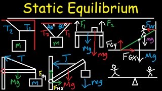 Static Equilibrium  Tension Torque Lever Beam amp Ladder Problem  Physics [upl. by Franza]