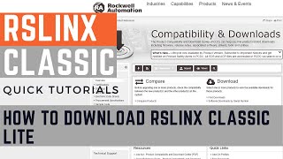 RSLinx Classic  How to download RSLinx Classic Lite [upl. by Oinotnas]