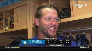 Clayton Kershaw Reacts to First Start of the Season and Emotional Return [upl. by Legir]