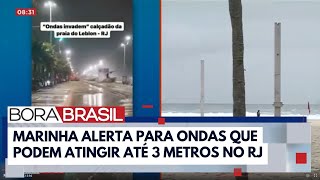 Ressaca invade Mirante do Leme e calçadão do Leblon no RJ  Bora Brasil [upl. by Nyrehtak]