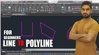 How to Convert Line to Polyline in AutoCad [upl. by Yruy993]