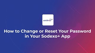 How To Change or Reset Your Password in Your Sodexo App [upl. by Florri]