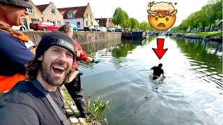 Magnet Fishing for Treasure in Very Old City Canals CRAZY [upl. by Etteroma]