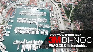 İZMİR ÇEŞME MARİNADA PRINCESS42NİN MOBİLYALARINI 3M DINOC İLE YENİLEDİK [upl. by Georgie]