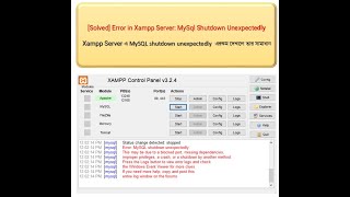 Fix Error quotMySQL Shutdown Unexpectedlyquot in XAMPP EASY SOLVE [upl. by Natsrik]