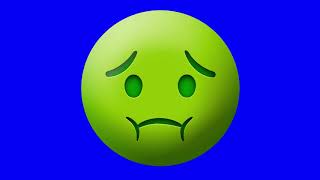 Nauseated Emoji Face  BLUE SCREEN FREE USE [upl. by Dnar62]