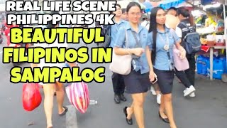 BEAUTIFUL FILIPINOS IN SAMPALOC MANILA TOUR NATIONAL UNIVERSITY WALKING TOUR IN PHILIPPINES 4K [upl. by Nivak]