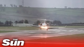 LIVE Storm Eunice batters Britain as airplanes struggle to land at Heathrow [upl. by Haidabez]