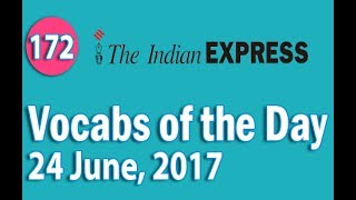 The Indian Express Vocabulary 24 June 2017  Learn 10 New Words with Tricks  Day172 [upl. by Tu]