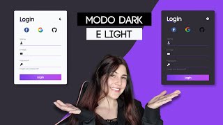 Formulário com Modo DARK e LIGHT  HTML CSS com FLEXBOX e JS  1 [upl. by Adina]