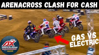 1ST EVER GAS VS ELECTRIC AMA ARENACROSS RACE 2000 To WIN  Clash for Cash Kicker AX Reno Round 1 [upl. by Nayb]